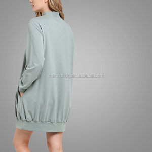 Nouveau Mode Femme Manches Longues Pull À Capuche <span class=keywords><strong>Robe</strong></span> Dames À Capuche Vert Menthe Pull Léger Longue <span class=keywords><strong>Robe</strong></span> - Product Image 5