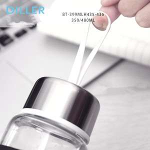 Productos ecológicos de boca ancha llanura de vidrio de borosilicato libre de BPA botella de agua al aire libre - Product Image 4