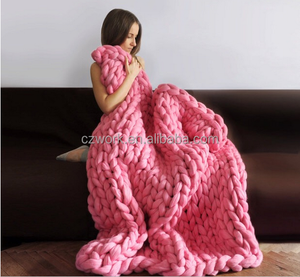 Tamaño personalizado y Colores 2 unids MOQ 100% de Lana Tejidas A Mano Sofá Cama Throw Manta Manta del Tiro - Product Image 4