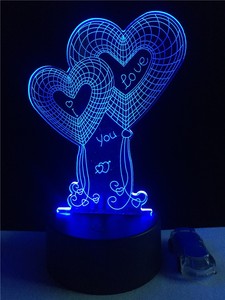 2017 Productos al por Mayor <span class=keywords><strong>de</strong></span> San Valentín romántico regalo la noche LLEVO La Lampara <span class=keywords><strong>de</strong></span> Luces <span class=keywords><strong>de</strong></span> la noche 3d - Product Image 6