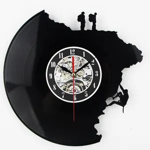 3D Acrylic Art Wall Clock Promotion Decorative Vinyl Record Wall Clock