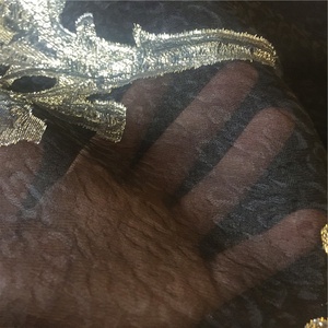 100% tela de brocado de seda Naylon Jacquard mezclado con tela de seda mezclada elegante Lurex - Product Image 4