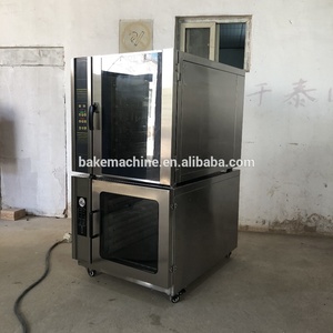 De acero inoxidable 8 bandejas Aire Caliente horno convección eléctrico Horno de convección + masa prueba con vapor
