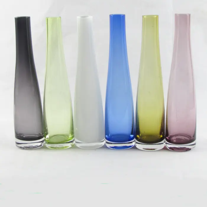 Heißer verkauf günstige farbe hohes glas vase handblown farbige glas vasen