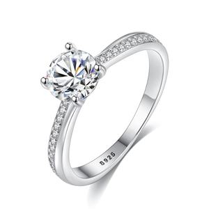 Anéis de Casamento Clássicos de Alta Qualidade em Prata Esterlina 925 CZCITY para Mulheres com Pedra CZ Clara Joias Femme Bijoux - Product Image 1