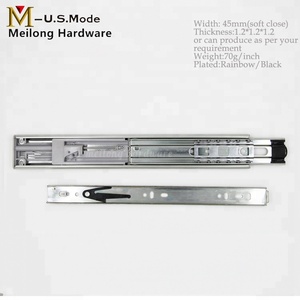 Meilong Phần Cứng Tủ Bếp Phụ Kiện 45 Mềm Đóng Kính Thiên Văn Kênh/Tự Đóng Cửa Ngăn Kéo Trượt Đường Sắt Với Bóng Mang - Product Image 5