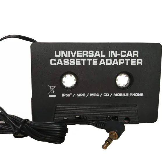 ขายร้อนและคุณภาพที่ดีที่สุด Universal In - Car Cassette Adapter อะแดปเตอร์สำหรับ iPod, MP3, MP4, CD, โทรศัพท์มือถือสีดำ