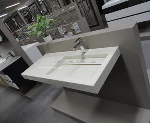 Lavabo <span class=keywords><strong>double</strong></span> cube, lavabo mural, lavabo mural en <span class=keywords><strong>surface</strong></span> solide - Product Image 5