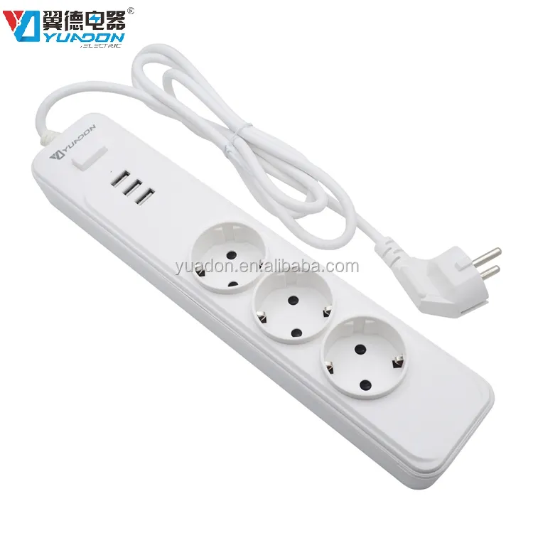 EU power strip socket bureau 3 manier schuko 3 usb socket 5 v 3.1A max