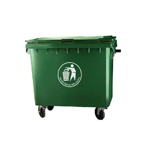 EN840 contentor de reciclagem de resíduos de plástico bin wheelie 660l bin