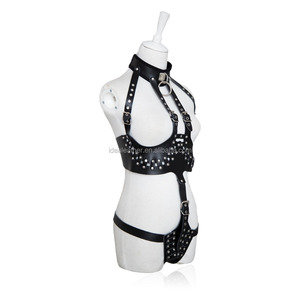 Echte lederen <span class=keywords><strong>bondage</strong></span> tape harnas slavenriem beugels fetish kleding OEMOR ODM seksspeeltjes koppels HOTTIME zwarte seksproducten - Product Image 3