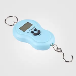 Mini Spring Scale Spring Balance Portable Hanging Luggage Scale Weight Function ABS Plastic 2*1.5V Battery Big LCD Display Black