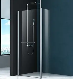 Australia Standard <strong>Black</strong> Walk in Glass Bath <strong>Shower</strong> <strong>Screen</strong> - Product Image 1