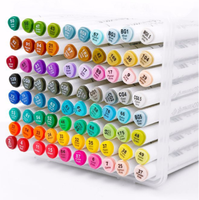 80 couleurs, marqueurs permanents à double pointe de 6 mm avec étui de transport pour le dessin sur papier, l'esquisse et la coloration pour adultes