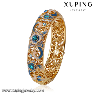Bileklik-187 xuping 24k suudi tarzı altın takı moda renkli emaye bileklik