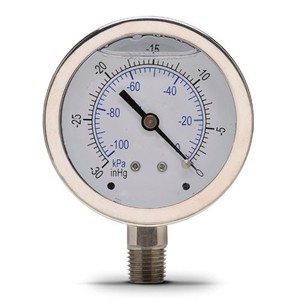 Alle Edelstahl Vakuum Manometer-1 bis 0 bar mit Öl