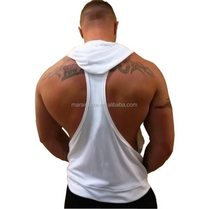 Canotta con Cappuccio da Palestra per Uomo in Poliestere 100% Giallo <span class=keywords><strong>Neon</strong></span>, Canotta Fitness Nera Semplice per Bodybuilding - Product Image 5
