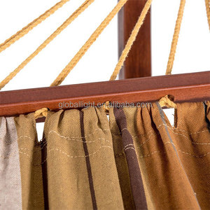 Hamaca doble <span class=keywords><strong>de</strong></span> algodón con soporte <span class=keywords><strong>de</strong></span> <span class=keywords><strong>madera</strong></span>, arco ensamblado, Patio, jardín, 13 pies - Product Image 4