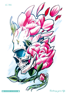 Tatuaggi temporanei del braccio di Body Art del cranio freddo impermeabile dell'autoadesivo del tatuaggio della scuola di ROCOOART all'ingrosso per gli uomini - Product Image 3