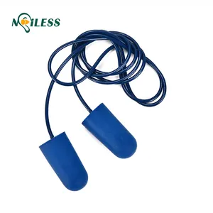 Metal Detectable Corded Earplugs for food service industry noise cancelling ear plugs foam