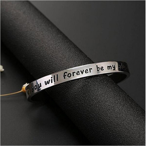 Double Face Manchette Bracelet-Tu seras toujours ma toujours/On va vieillir ensemble Cadeau de La Saint-Valentin pour amant - Product Image 2