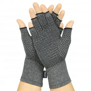 Washable Men Women Hand Pain Relief Half-finger Gloves Arthritis