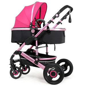 Carro de bebé rosa aluminio tubo con cochecitos de bebé cesta/cómoda de grandes compras para el bebé - Product Image 1