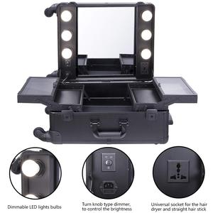 Hộp Đựng Đồ Trang Điểm Đi Du Lịch, Kèm Gương Và Đèn, Bộ Hộp Đựng Mỹ Phẩm Vanity, Hộp Đựng Mỹ Phẩm, Vali Kéo Nghệ Sĩ Di Động - Product Image 5