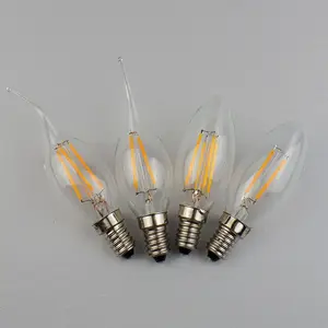 Warm White Retro Antique Vintage Style Lamp Dimmable LED Filament Candle Light Bulb E12 E14 220V 2W 4W 6W C35 LED Edison Bulb