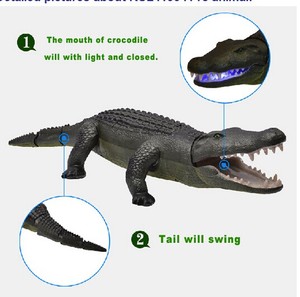 Jouet animal radiocommandé en plastique crocodile avec lumière et son - Product Image 5
