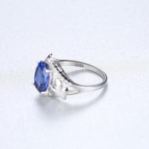 CZCITY gioielli di alta moda grande zaffiro blu farfalla festa della mamma S925 anello in argento Sterling - Product Image 5
