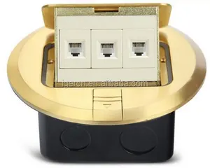 真鍮と銅合金ラウンドポップアップ床ソケットボックス3とPCS RJ45/15A Rated Currentと110V-250V Rated Voltageソケット