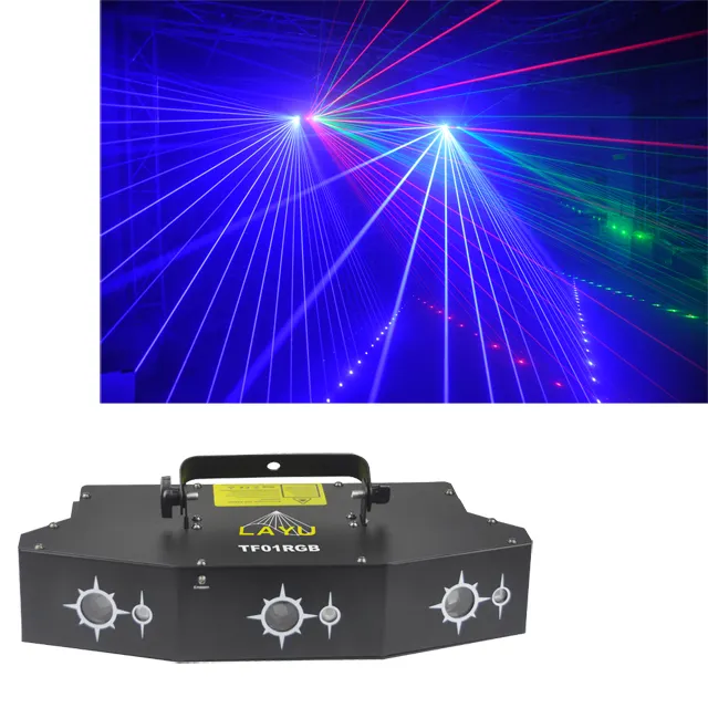 6 ojos ILDA RGB de baja potencia 0,76 W logotipo DJ espectáculo de luz láser Proyector láser discoteca de luz