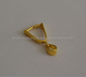 Wholesale Sterling Silver <b>Jewelry</b> <b>Findings</b> Gold Plated Pendant Bail Pinch Bails - Product Image 2