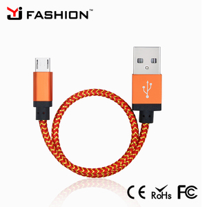 Shenzhen Alta Calidad <span class=keywords><strong>20</strong></span> CM de Nylon Trenzado <span class=keywords><strong>cable</strong></span> USB Cargador de Datos para Apple y android teléfono - Product Image 2
