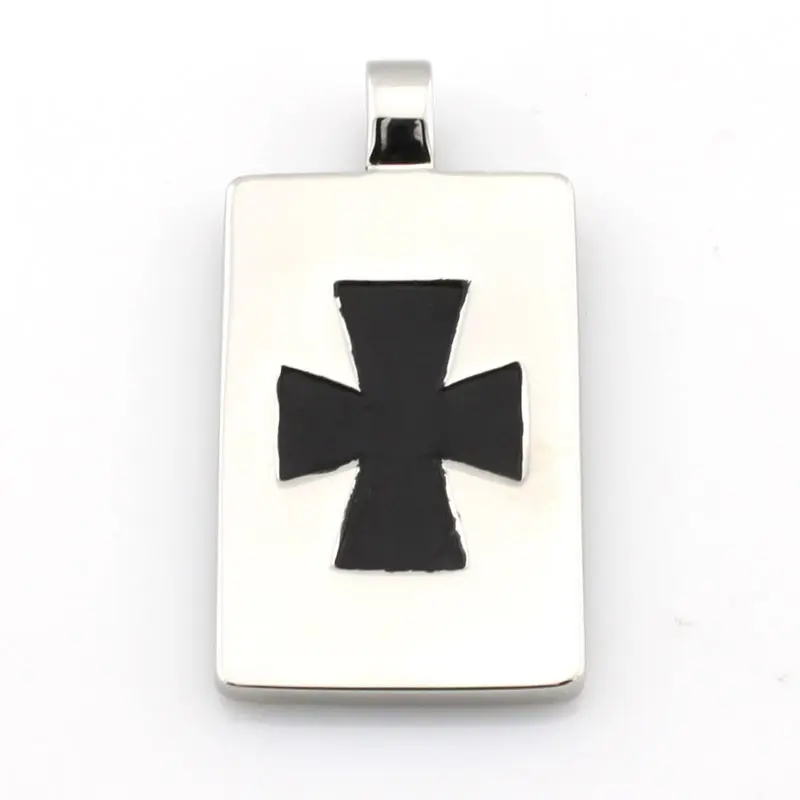 Stainless steel cross pendant, cross dog tag