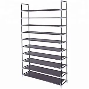 Wall Mounted Black Industrial Metal Wire Entryway Rack, Shoe Organizer Rack  - Holds 3 pairs