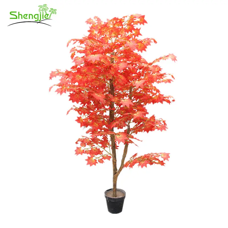 High simulation ornamental plants 1.8m artificial red maple bonsai tree