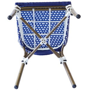 Chaises de bistrot en rotin de jardin en aluminium de restaurant de patio de bleu français bon marché - Product Image 5