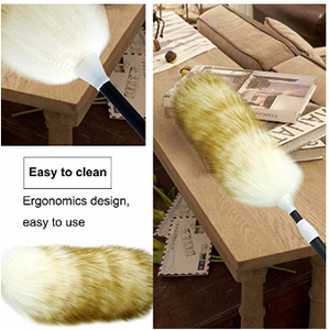 42 Inch Lambswool <span class=keywords><strong>Duster</strong></span> Telescoping Nhựa Xử Lý Da Cừu Thật Len Làm Sạch Bụi - Product Image 5