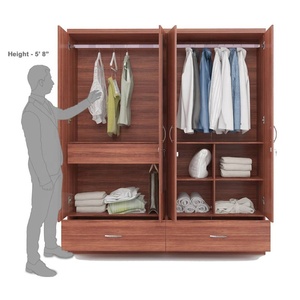 Tablette multimédia <span class=keywords><strong>avec</strong></span> <span class=keywords><strong>serrure</strong></span>, 4 porte en bois, moderne, vente en gros, élégant et <span class=keywords><strong>pas</strong></span> <span class=keywords><strong>cher</strong></span>, design de chambre à coucher, miroir de garde-robe, <span class=keywords><strong>meuble</strong></span> - Product Image 4