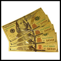 Nouvelle édition de la collection de billets de banque de 100 dollars, billet de banque en feuille d'or de 100 dollars