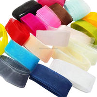 OKAY Ruban en organza de polyester en mousseline de soie transparente de haute qualité de 10mm 3/8 pouces pour la décoration d'emballage de mariage