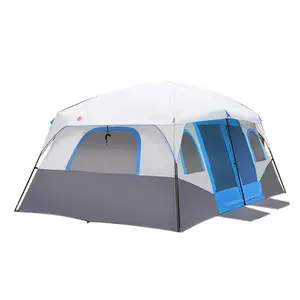 Barato 8 -12 pessoas grande camping de luxo dupla camada 4 temporada cabine tenda ao ar livre à prova d' água