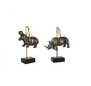 Artificiale Della Resina di Uccelli Pappagallo Scultura con Basamento In Resina Della Decorazione Della Casa