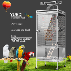 Cages pour animaux de compagnie en verre acrylique transparent d'usine avec cage à oiseaux en acier inoxydable BC601 - Product Image 6