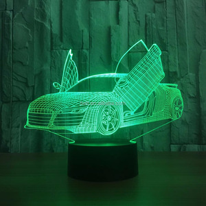 3D ilusión LED noche luz de la lámpara de coche de forma óptica lámpara de mesa para <span class=keywords><strong>el</strong></span> hogar Decoración regalo para niños - Product Image 1