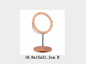 Espejo base madera bambú marco plástico negro rectángulo - Product Image 4