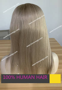 HT703 <span class=keywords><strong>Gris</strong></span> Blonde Couleur #23 Toupet Personnalisé pour <span class=keywords><strong>Femme</strong></span> 6 "x 8" 7 "x 9" Conception de Base Partie Gauche Partie Droite <span class=keywords><strong>Cheveux</strong></span> Raides Soyeux 14 pouces Longueur - Product Image 2