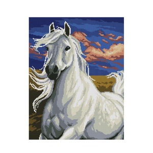 Cross Stitch Kit NKF White Horse 3 Animal Patterns Diy Stamped Counted 11ct 14ct Textile & Fabric Top Quality Thicken Fabric